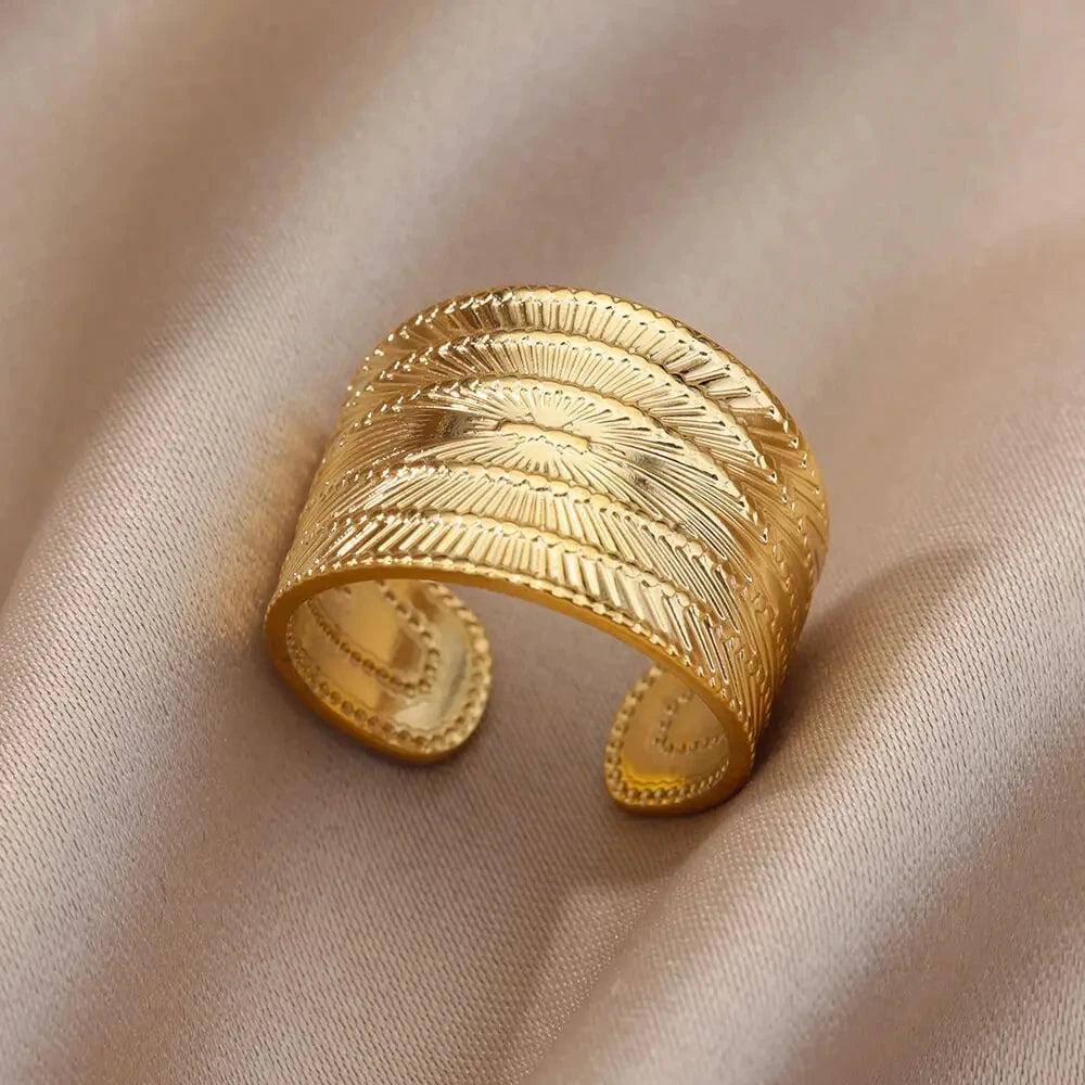 Chunky Geometric Stainless Steel Ring