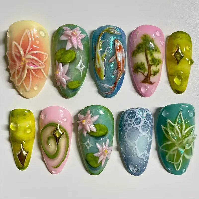 Summer Full-Cover Press-On Nails