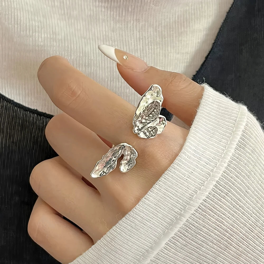 Korean Style Silver Heart Stackable Ring
