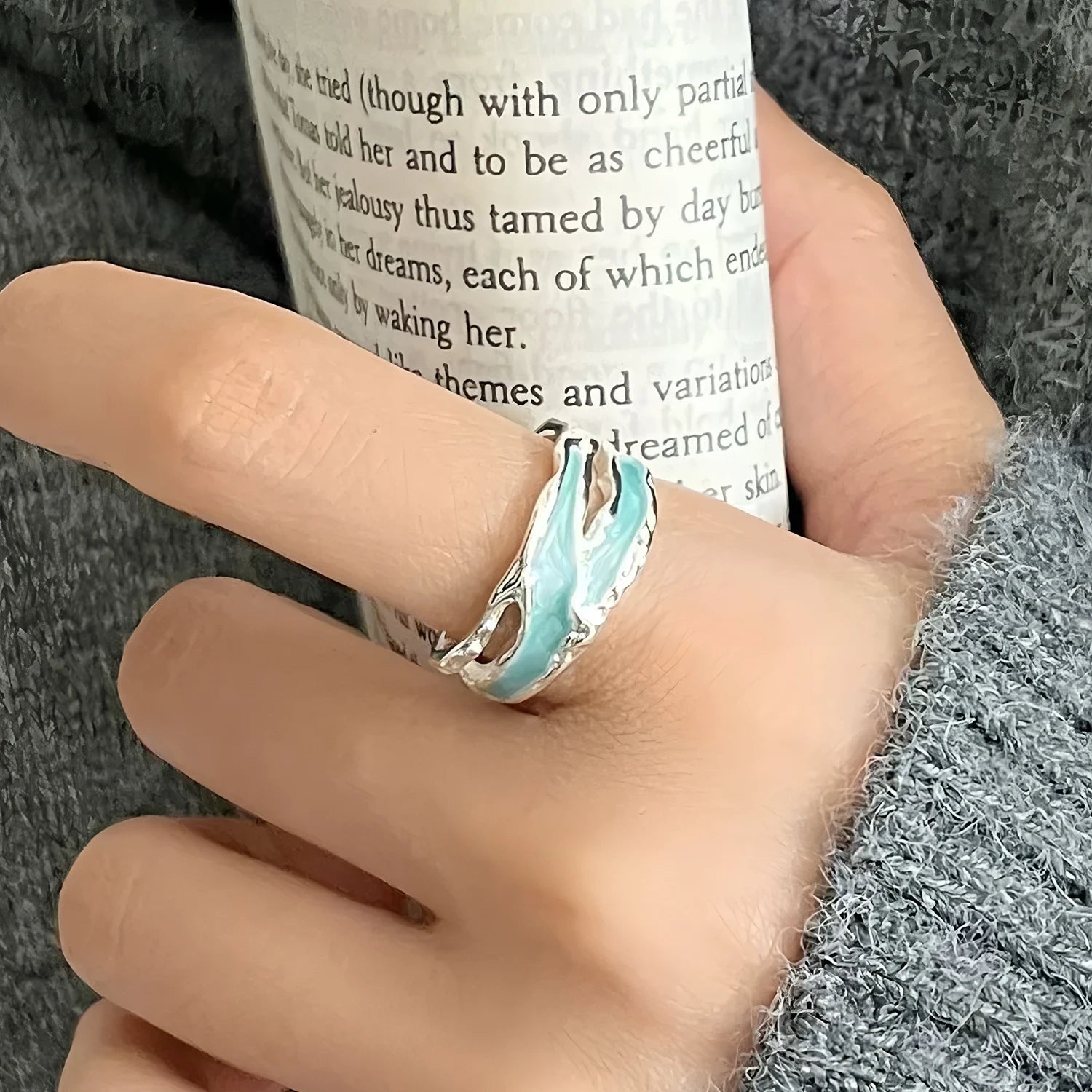 Korean Style Silver Heart Stackable Ring