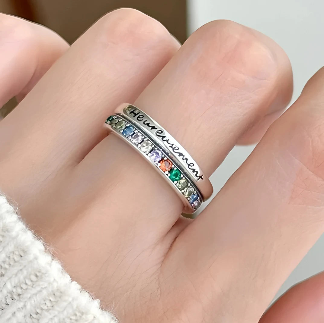 Korean Style Silver Heart Stackable Ring