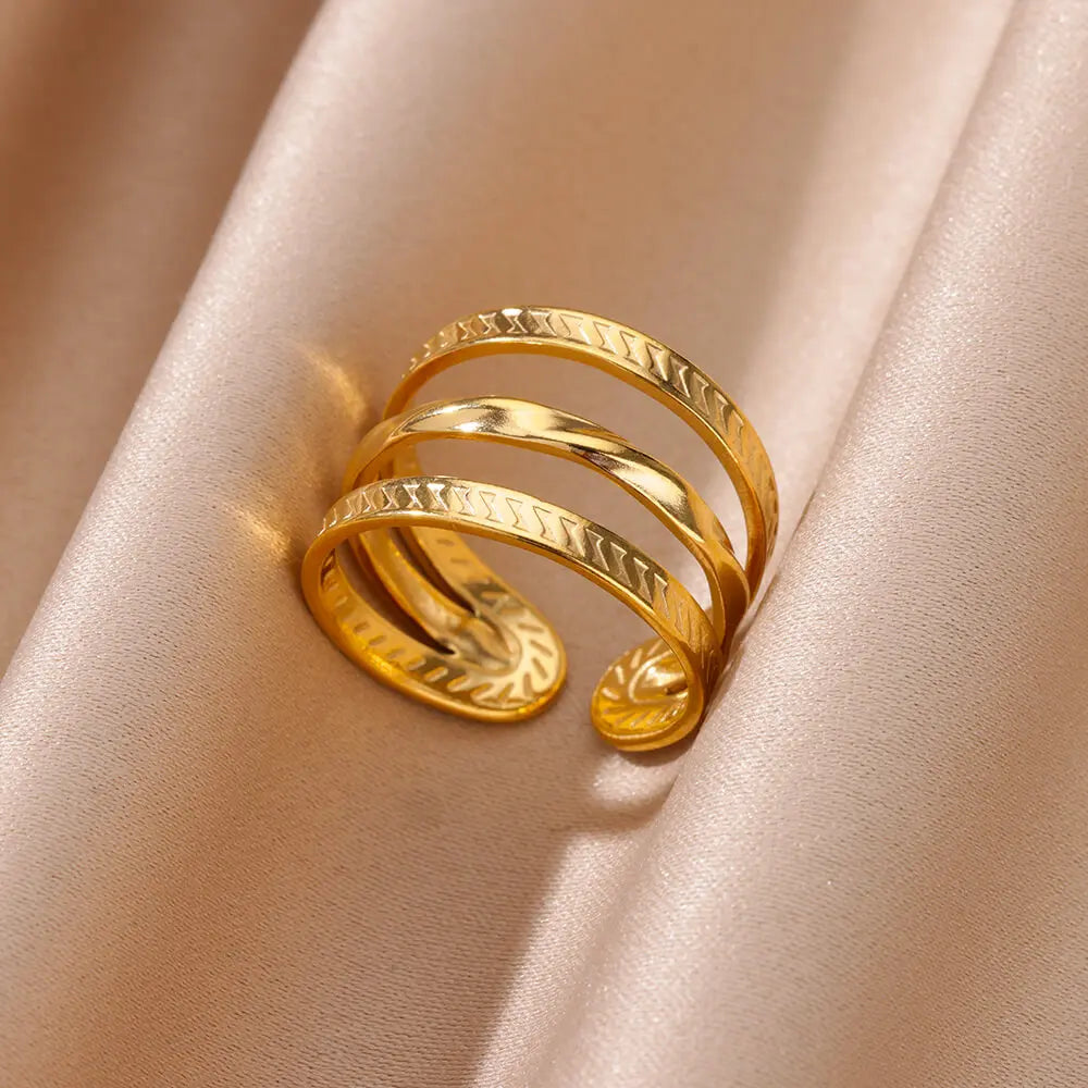 Chunky Geometric Stainless Steel Ring