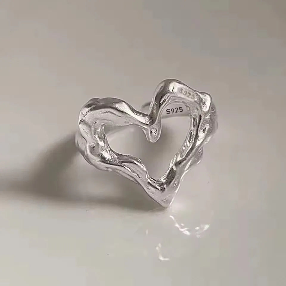 Punk Hollow Line Sterling Silver Ringtable  Jewelry