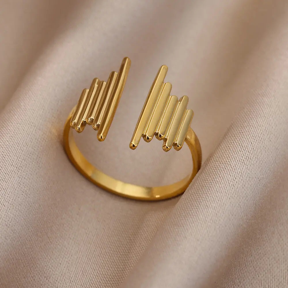 Chunky Geometric Stainless Steel Ring