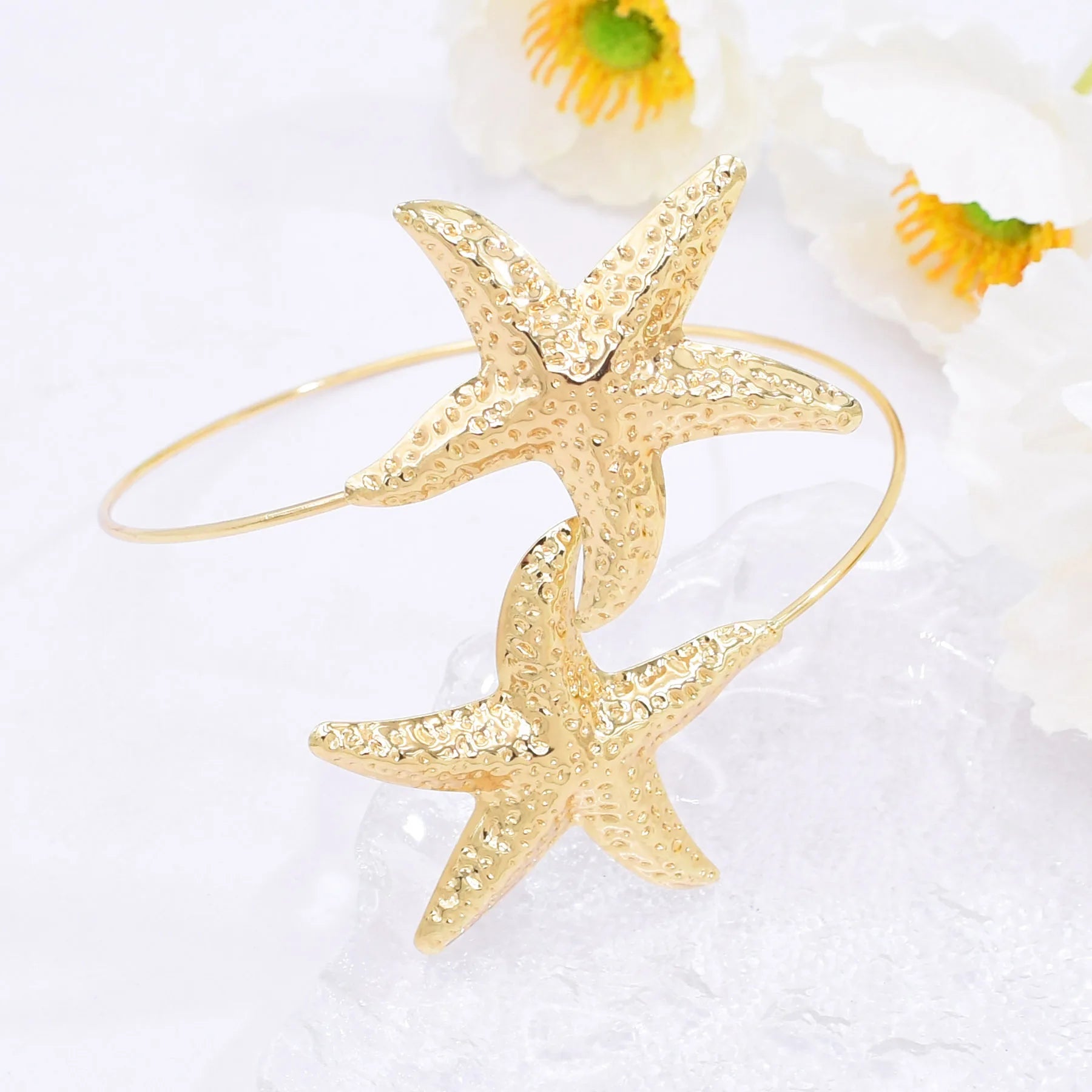 Golden Ocean Starfish Cuff Bracelet