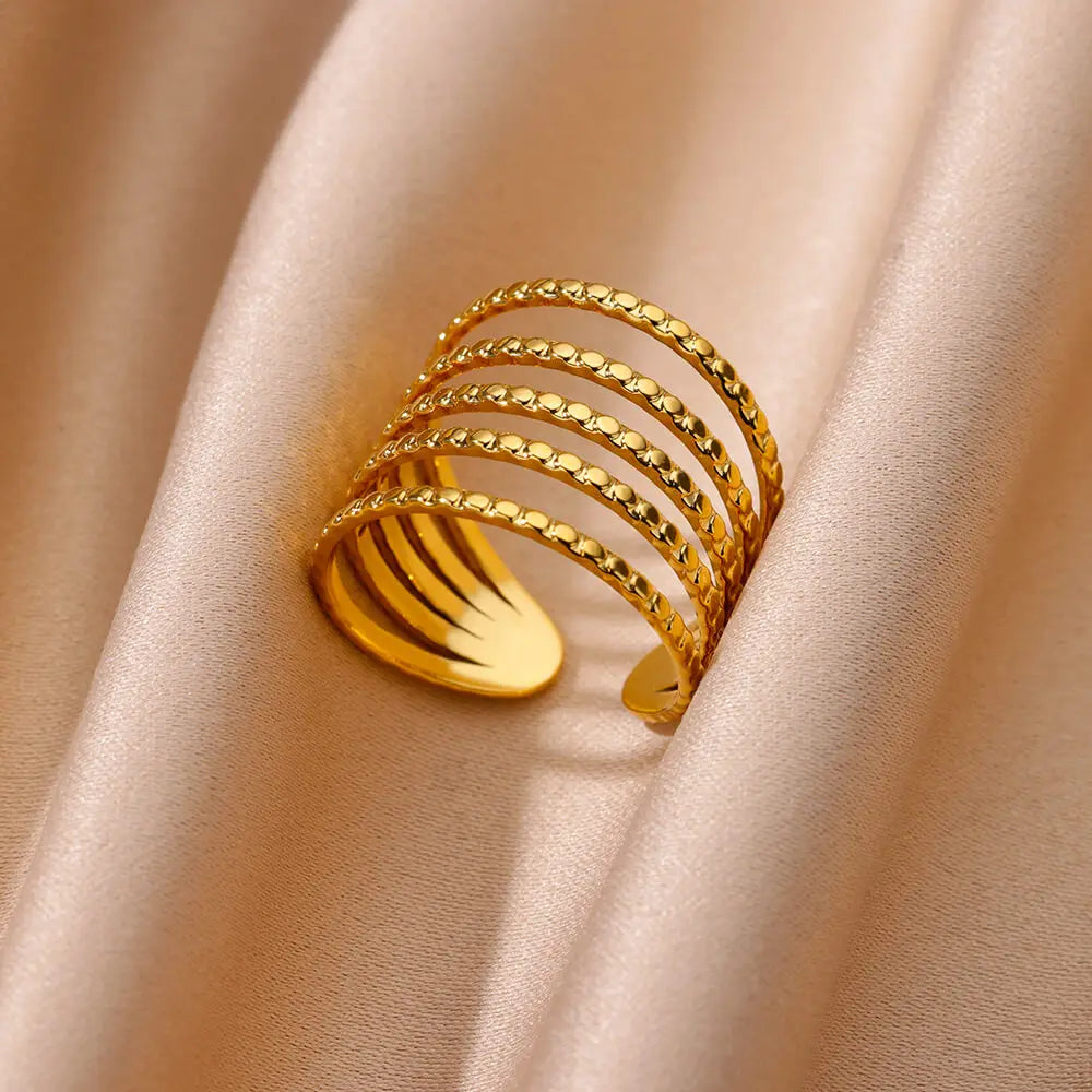 Chunky Geometric Stainless Steel Ring