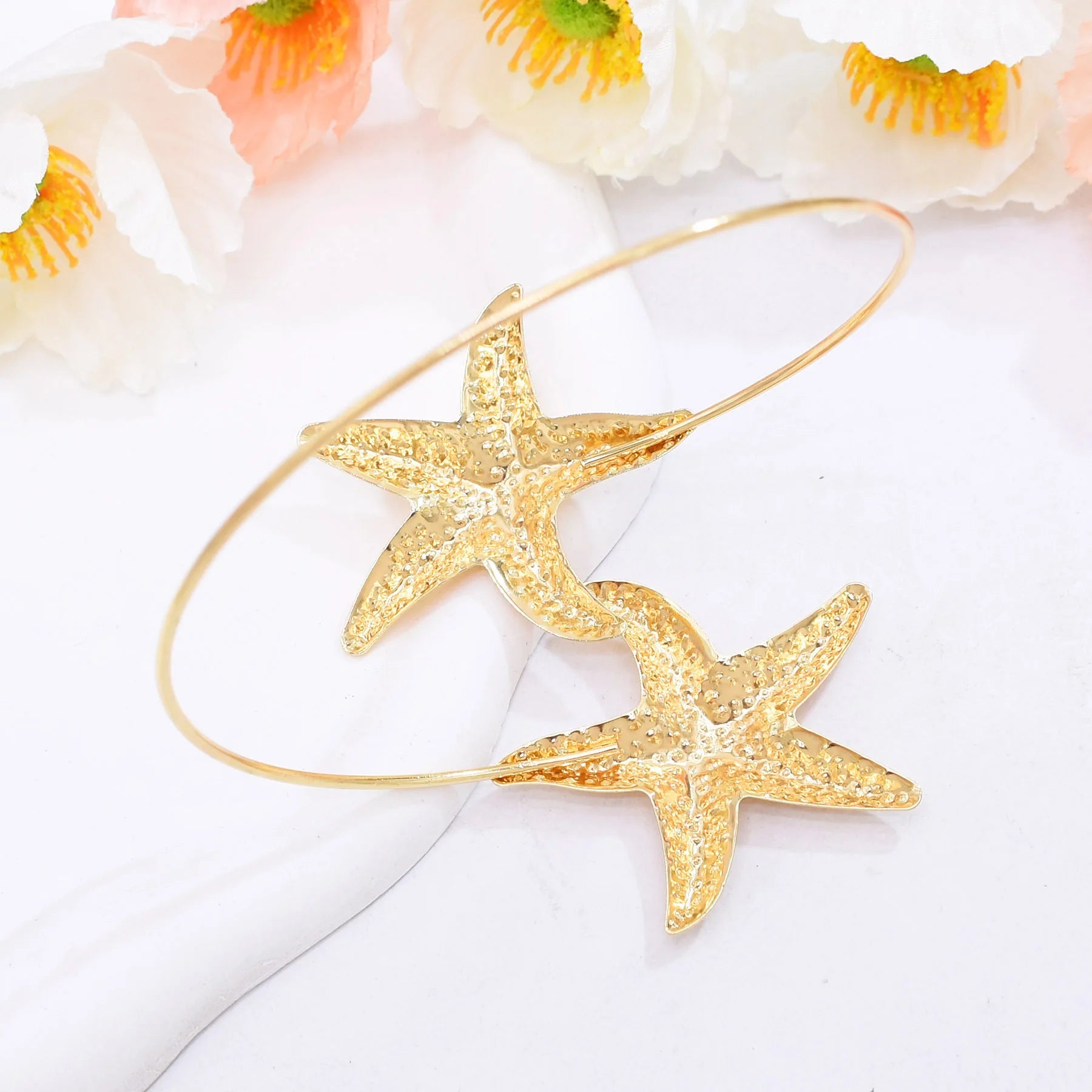 Golden Ocean Starfish Cuff Bracelet
