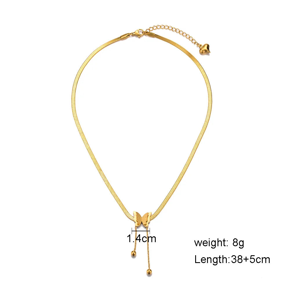 Vintage Gold Butterfly Snake Chain Choker