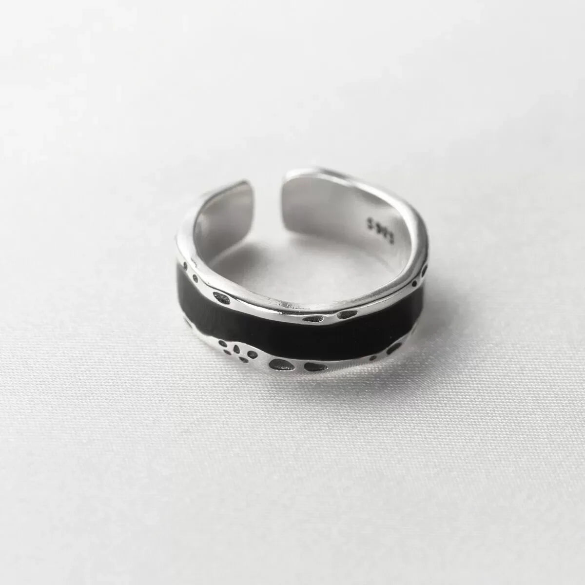Korean Style Silver Heart Stackable Ring