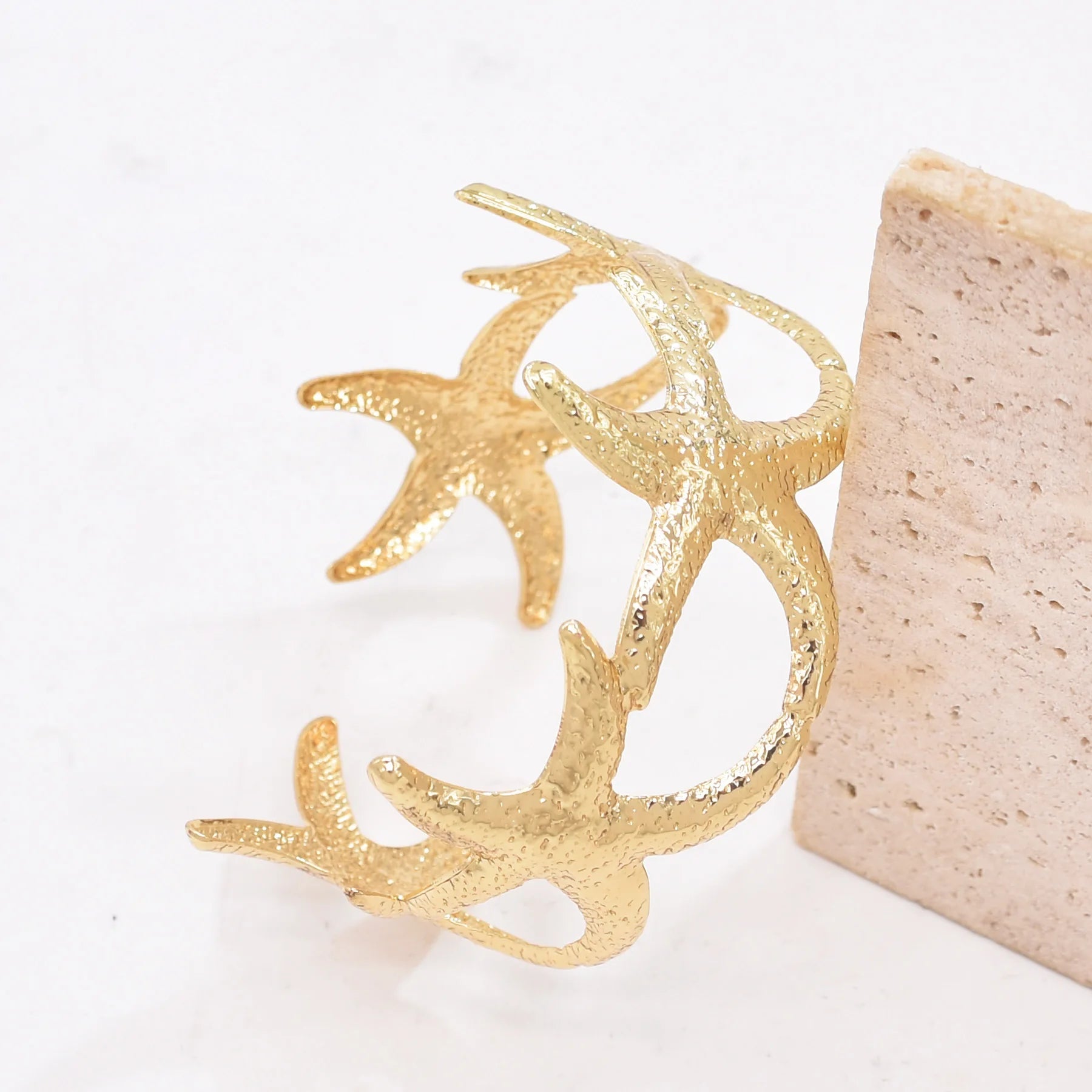 Golden Ocean Starfish Cuff Bracelet