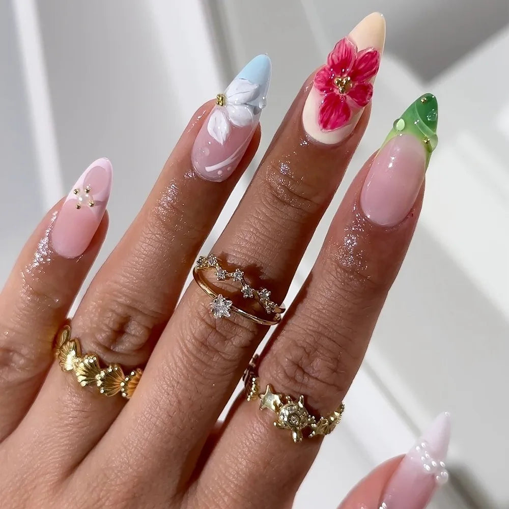 Summer Full-Cover Press-On Nails