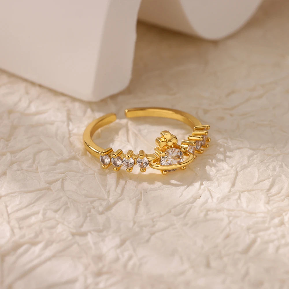 Luxury Zircon Evil Eye Adjustable Ring