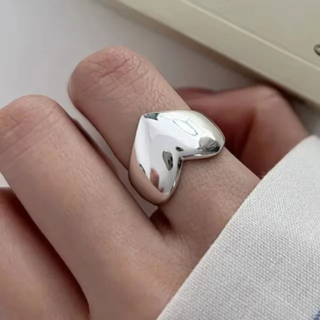 Punk Hollow Line Sterling Silver Ringtable  Jewelry