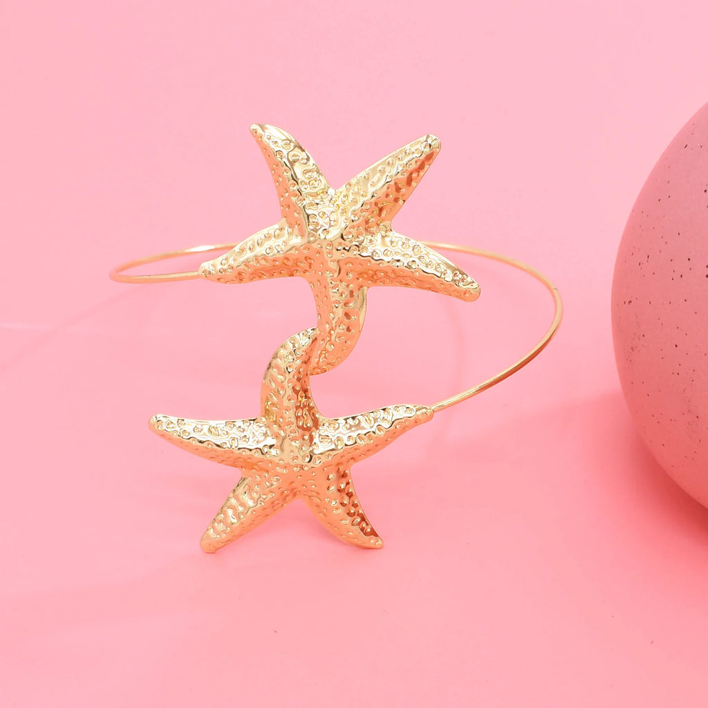 Golden Ocean Starfish Cuff Bracelet