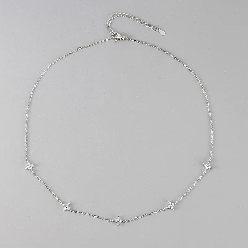Trendy Leaf Zircon Necklace – Elegant Women’s Chain Jewelry