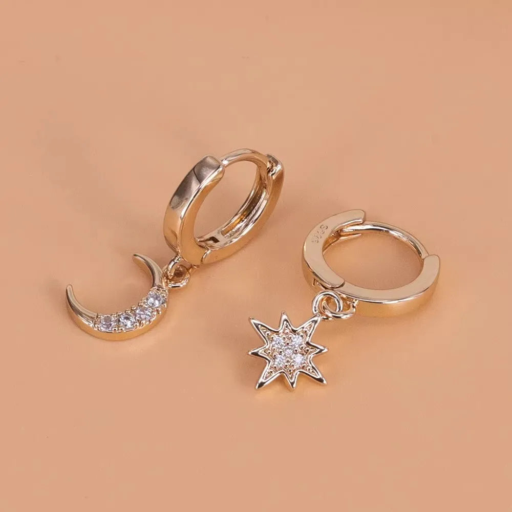 Minimalist Silver Star Tassel Chain Earrings
