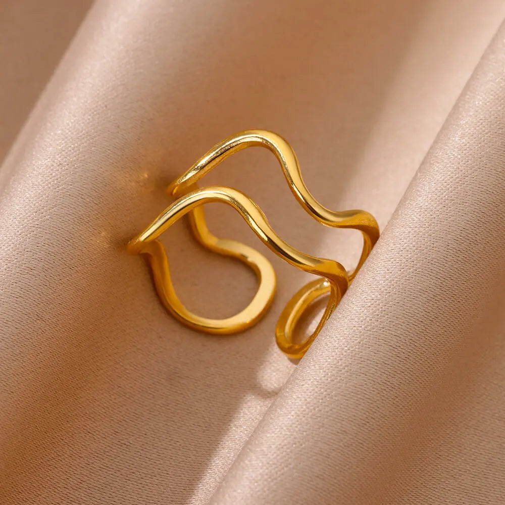 Chunky Geometric Stainless Steel Ring