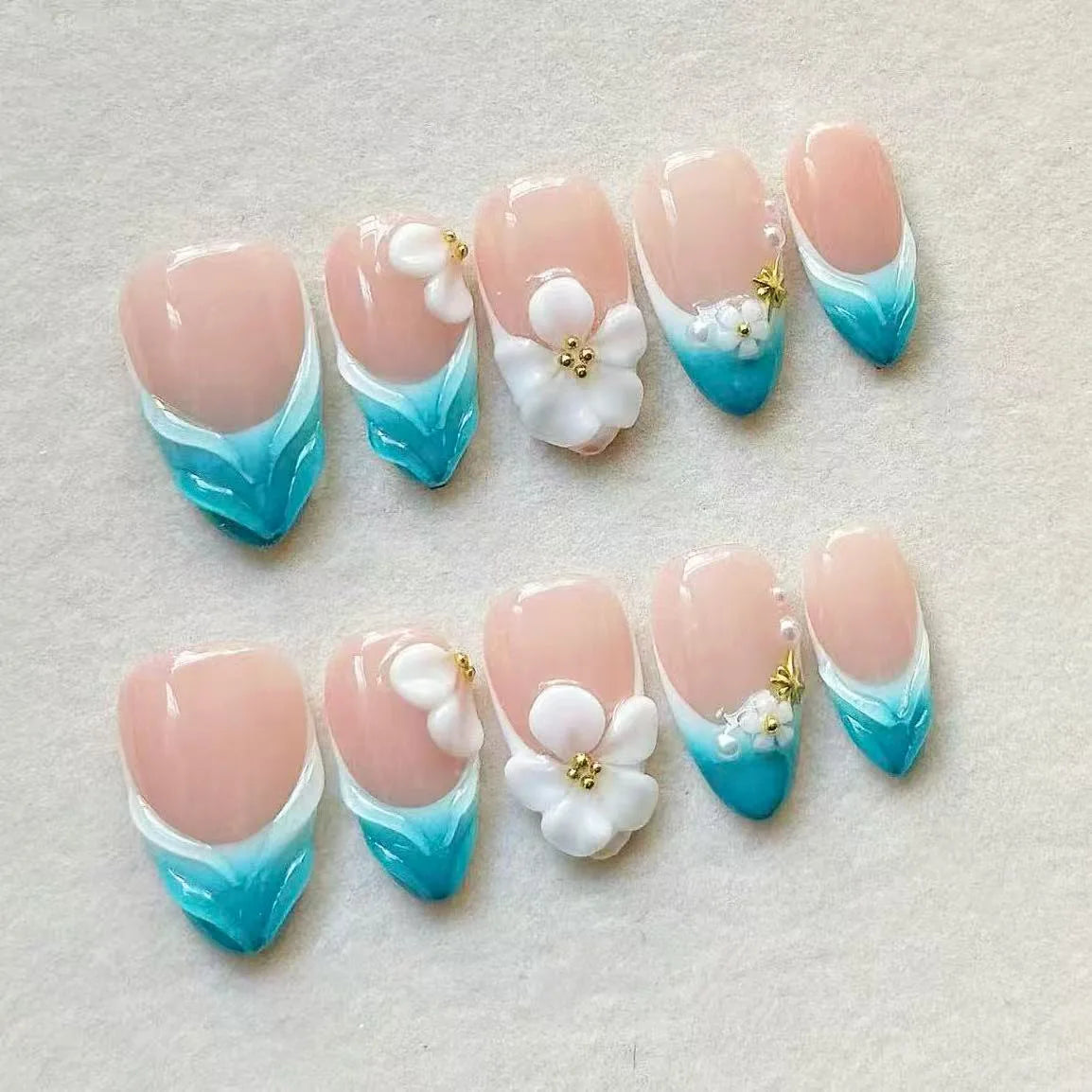 Summer Full-Cover Press-On Nails