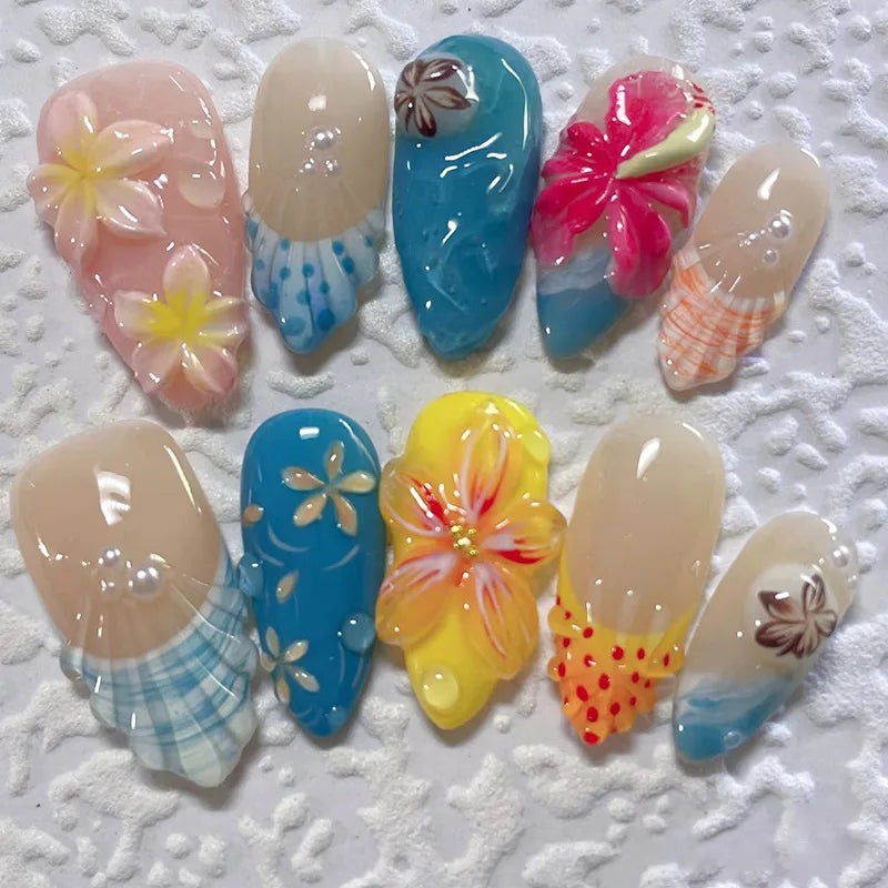 Summer Full-Cover Press-On Nails