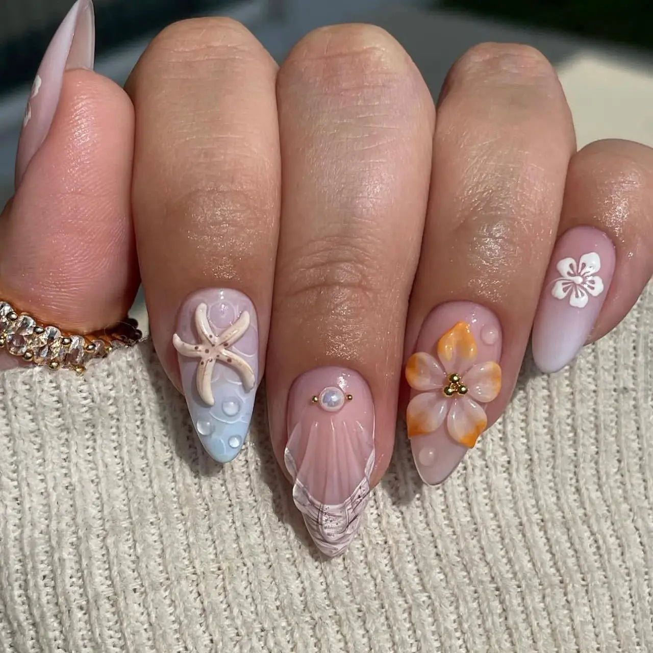 Summer Full-Cover Press-On Nails