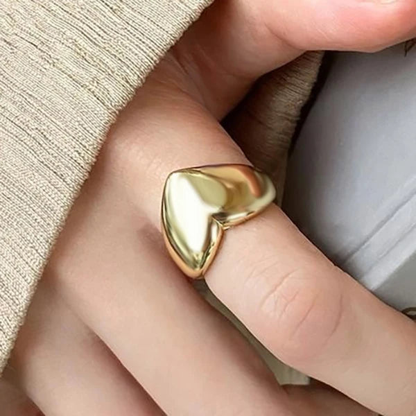 Korean Style Silver Heart Stackable Ring