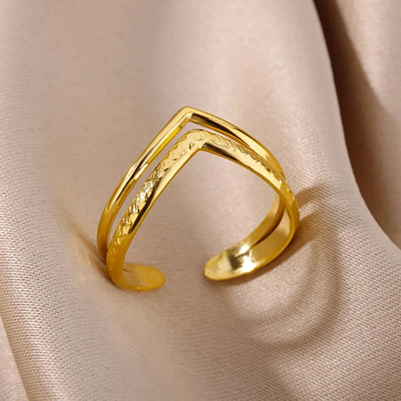 Aesthetic Gold Multi-Row Band