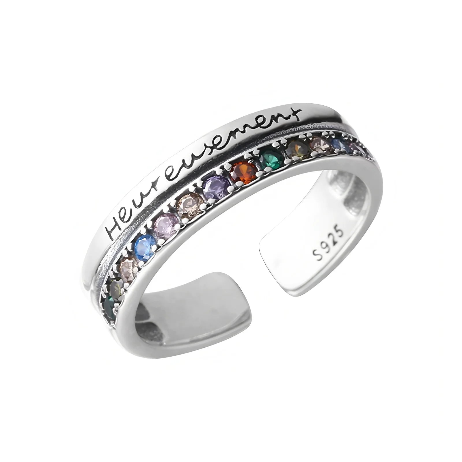 Korean Style Silver Heart Stackable Ring