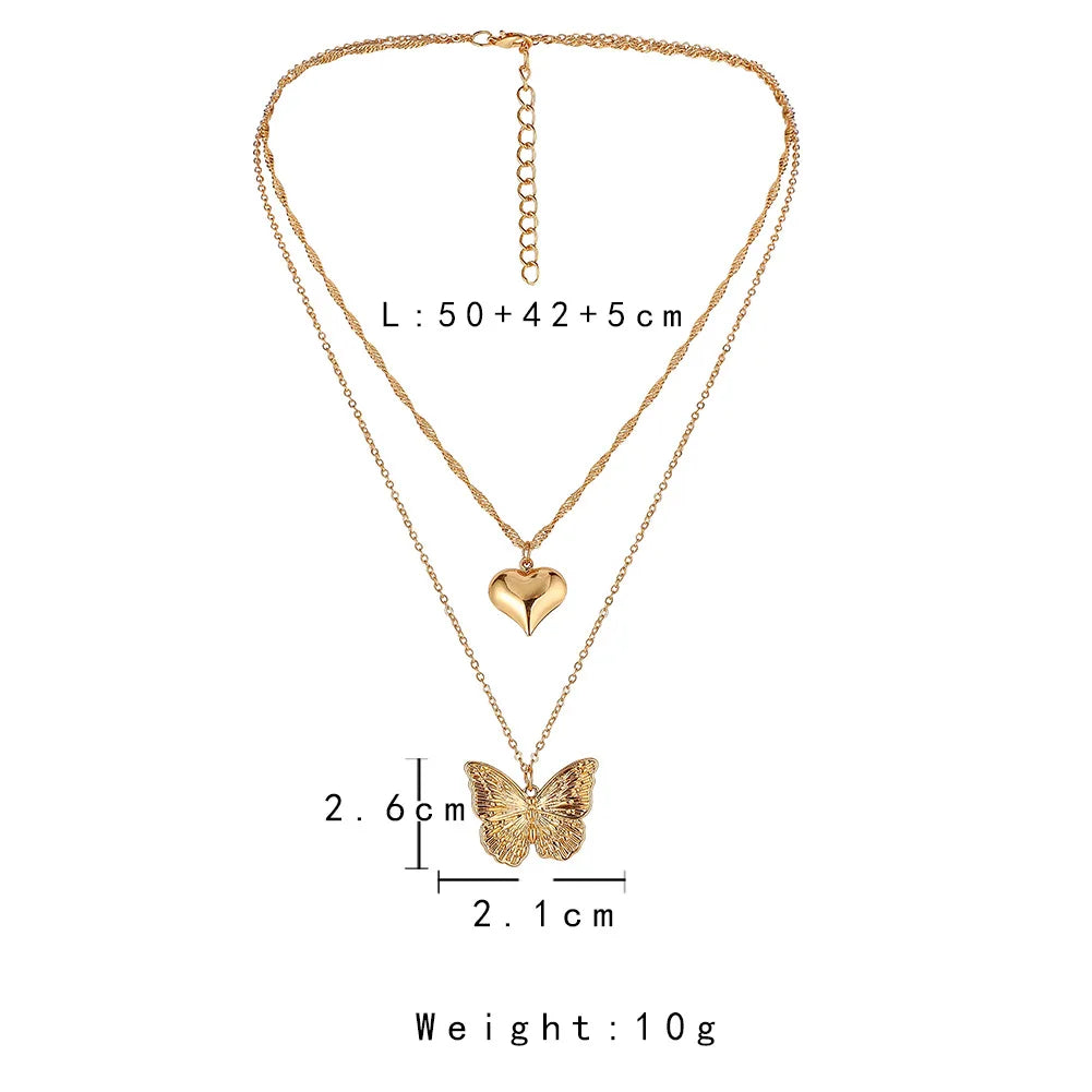 Vintage Gold Butterfly Snake Chain Choker