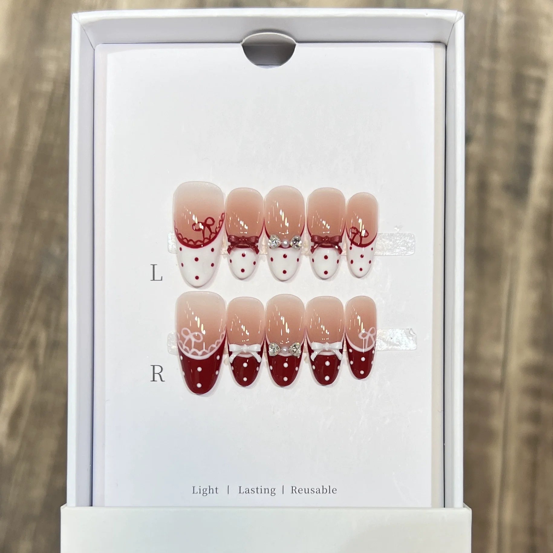 Light Blue Bow Press-On Nails