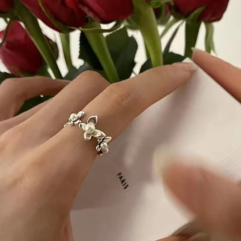 Korean Style Silver Heart Stackable Ring